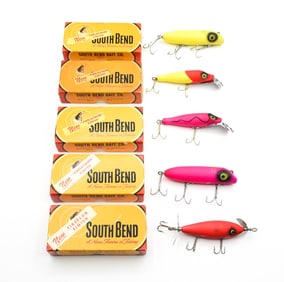 5 Boxed South Bend Lures