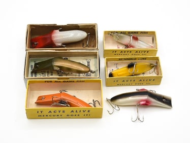 6 Vintage Mercury Minnows