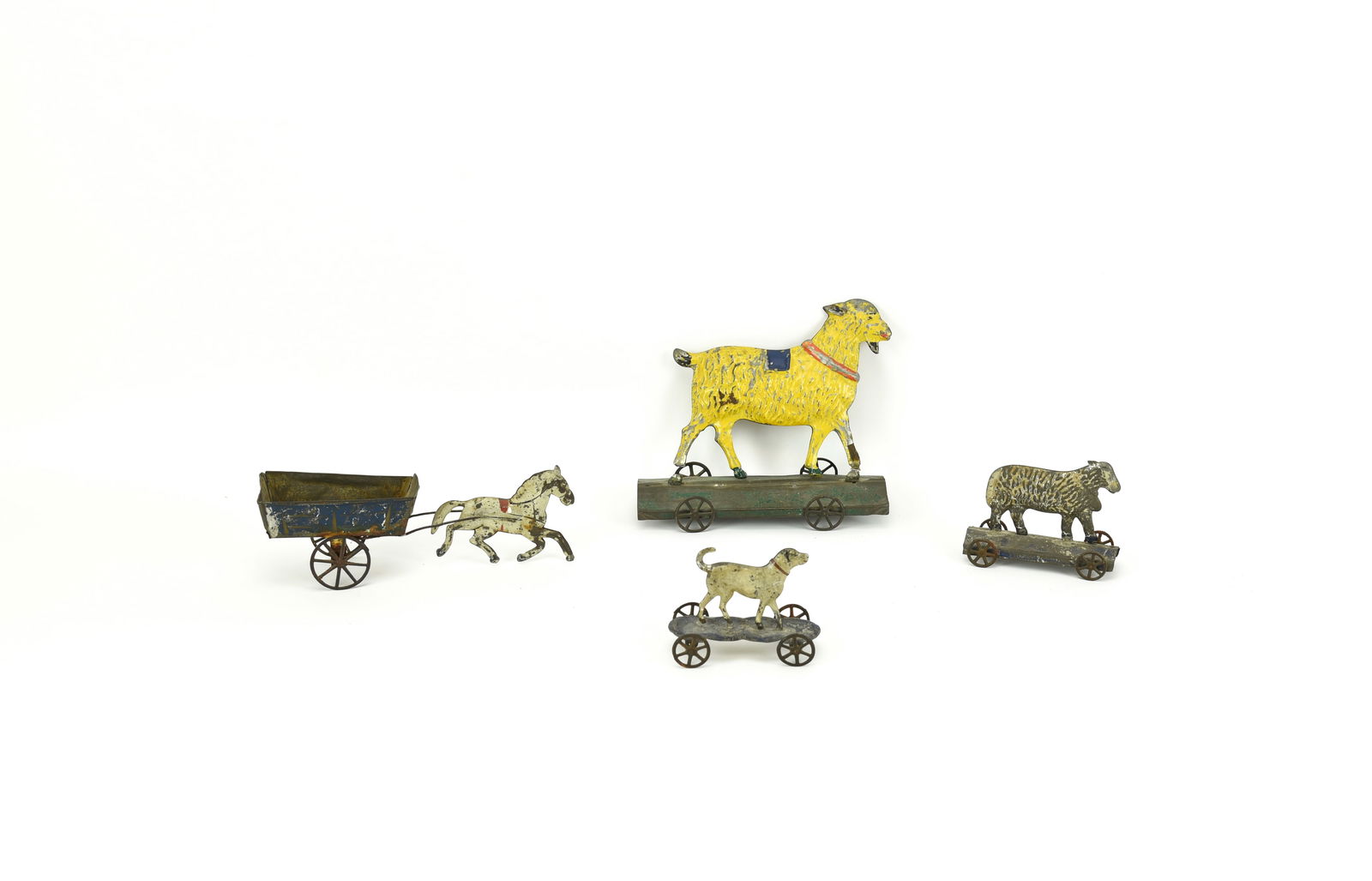 4 Early Tin Pull Toys from the mid 1800s (1 of 3)