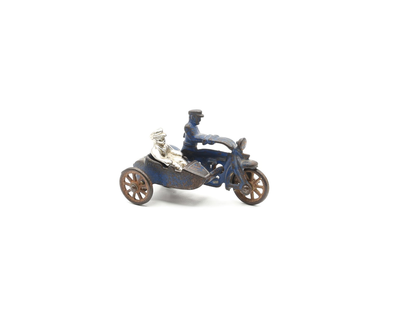 Cast Iron COP Motorcycle Toy with Side Car (1 of 3)