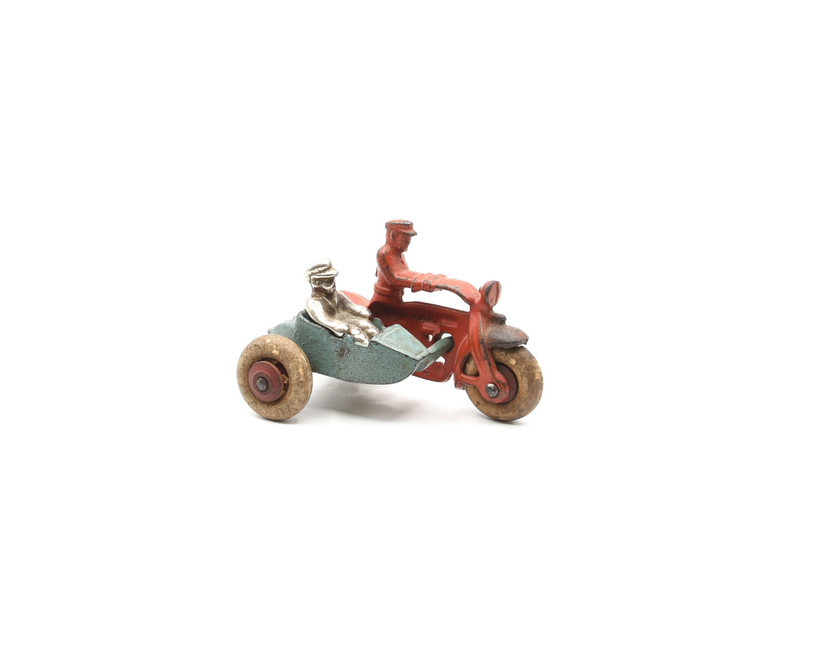 Cast Iron COP Motorcycle Toy with Side Car (1 of 3)