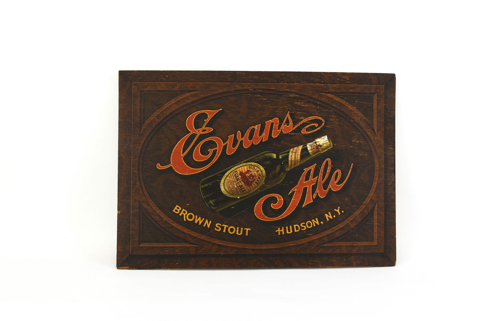 Evans Ale Hudson, NY Wooden Beer Advertising Sign (1 of 3)