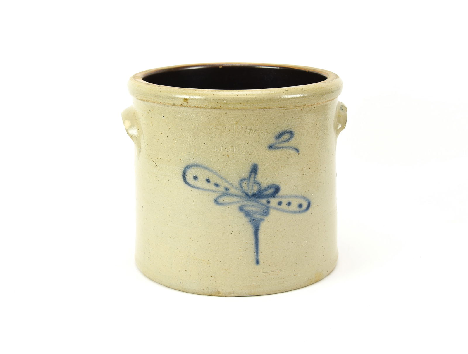 Fisher Lyons NY 2 Gallon Decorated Stoneware Crock (1 of 7)