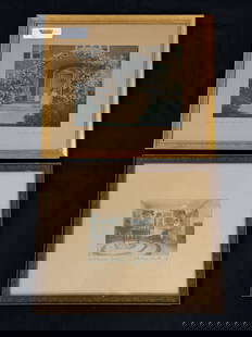 2 Wallace Nutting Framed Photos: "A Colonial Corner" 12" x 15" and "The Coming Out of Rosa" 13" x 15". Both framed and signed.