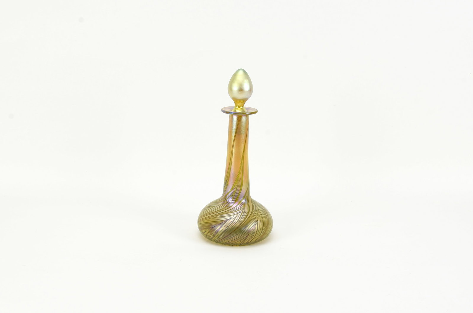 Hand Blown Art Glss Bottle with Stopper (1 of 4)