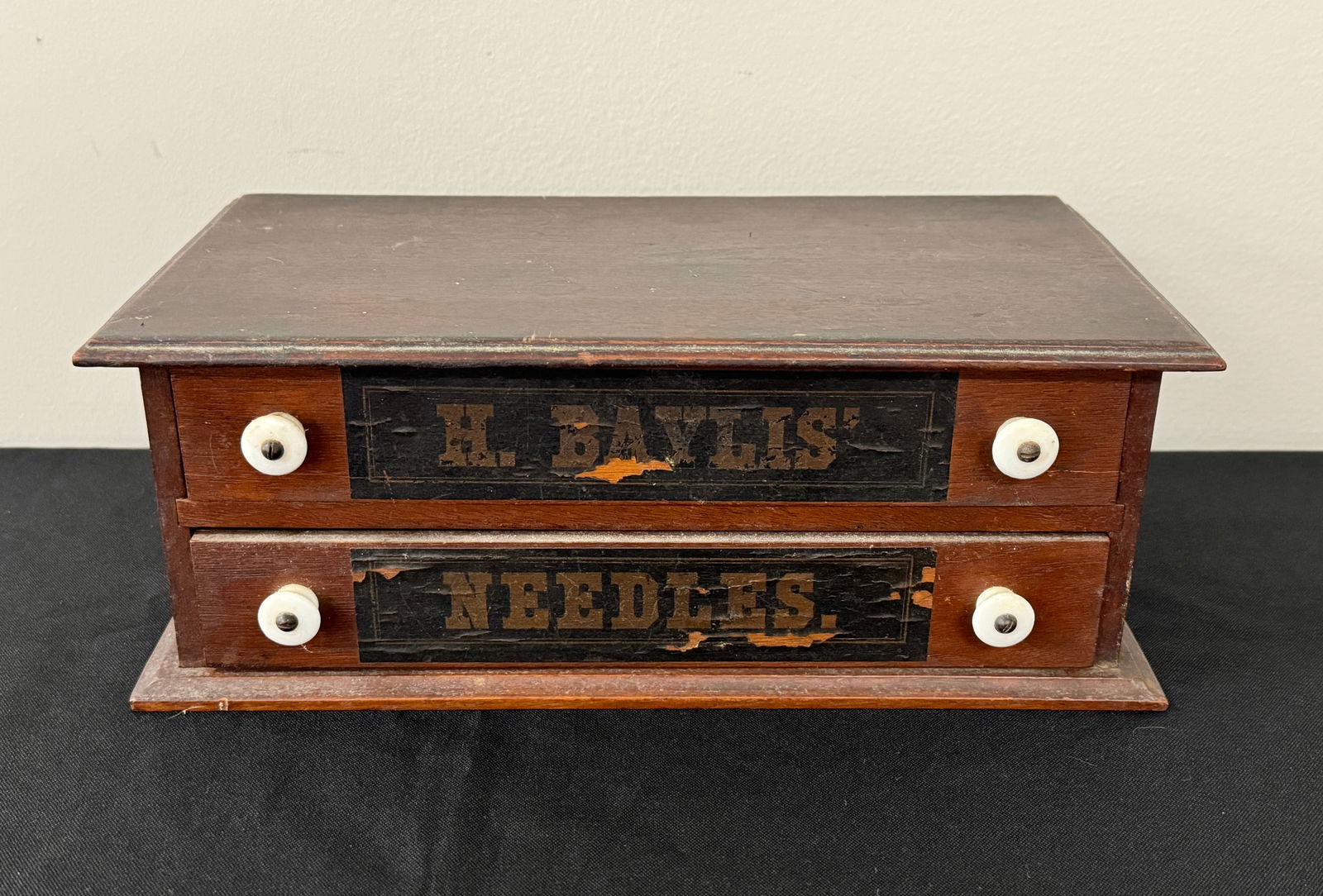 Walnut 2 Drawer Sewing Box (1 of 3)