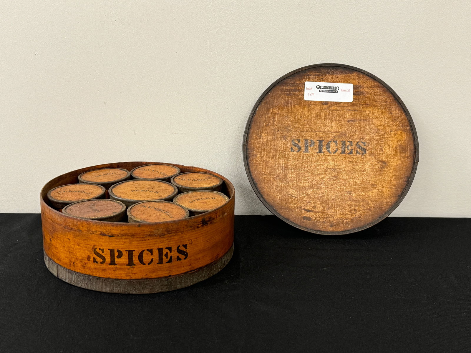 Round Wooden Spice Box with 8 Inner Spice Boxes (1 of 3)