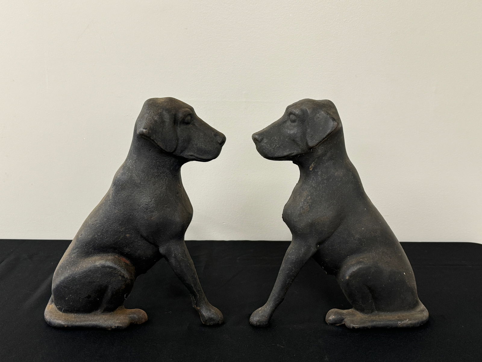 Cast Iron Lab Dog Andirons - Marked Liberty Fdy (1 of 5)