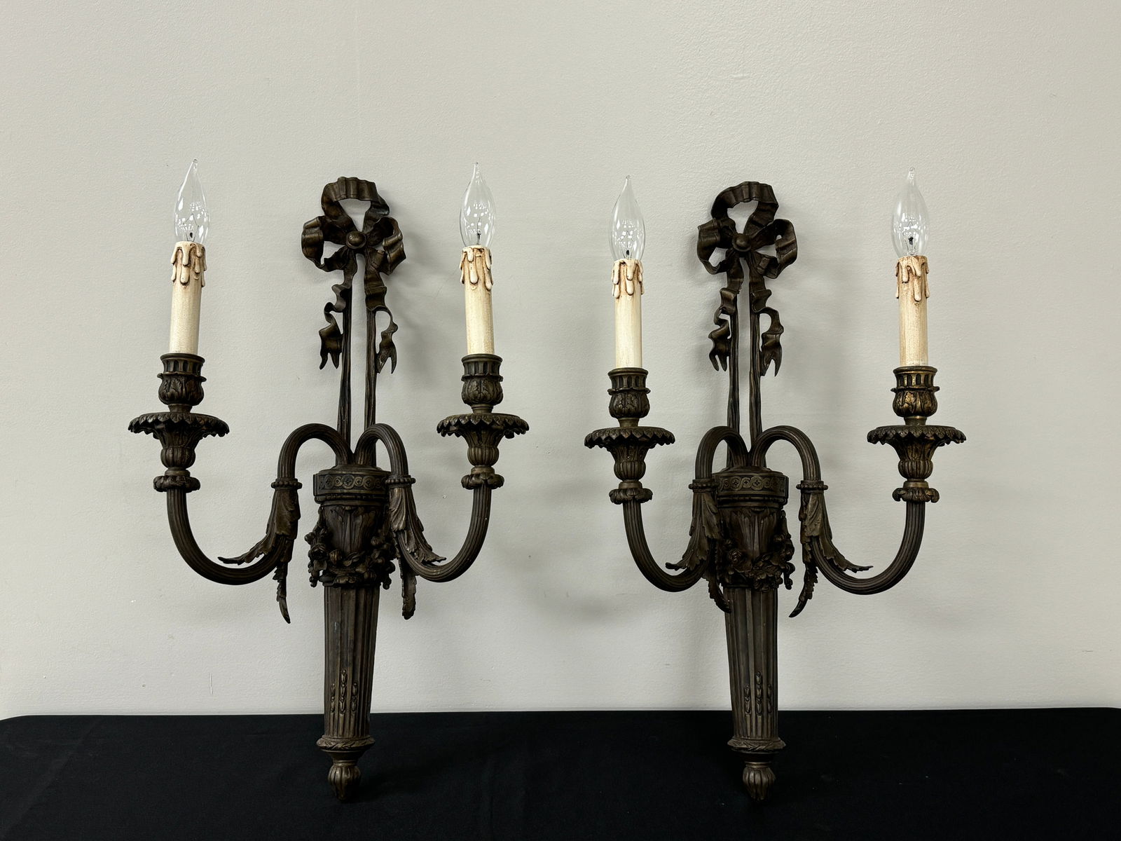 Bronze Double Arm Wall Sconces w/ Hanging Swag (1 of 8)