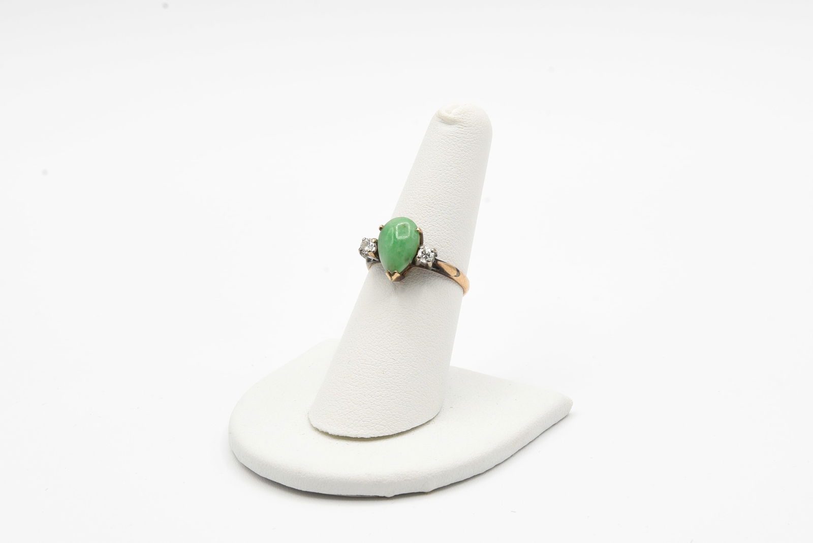 Jade & Diamond 14kt Gold Ring (1 of 4)