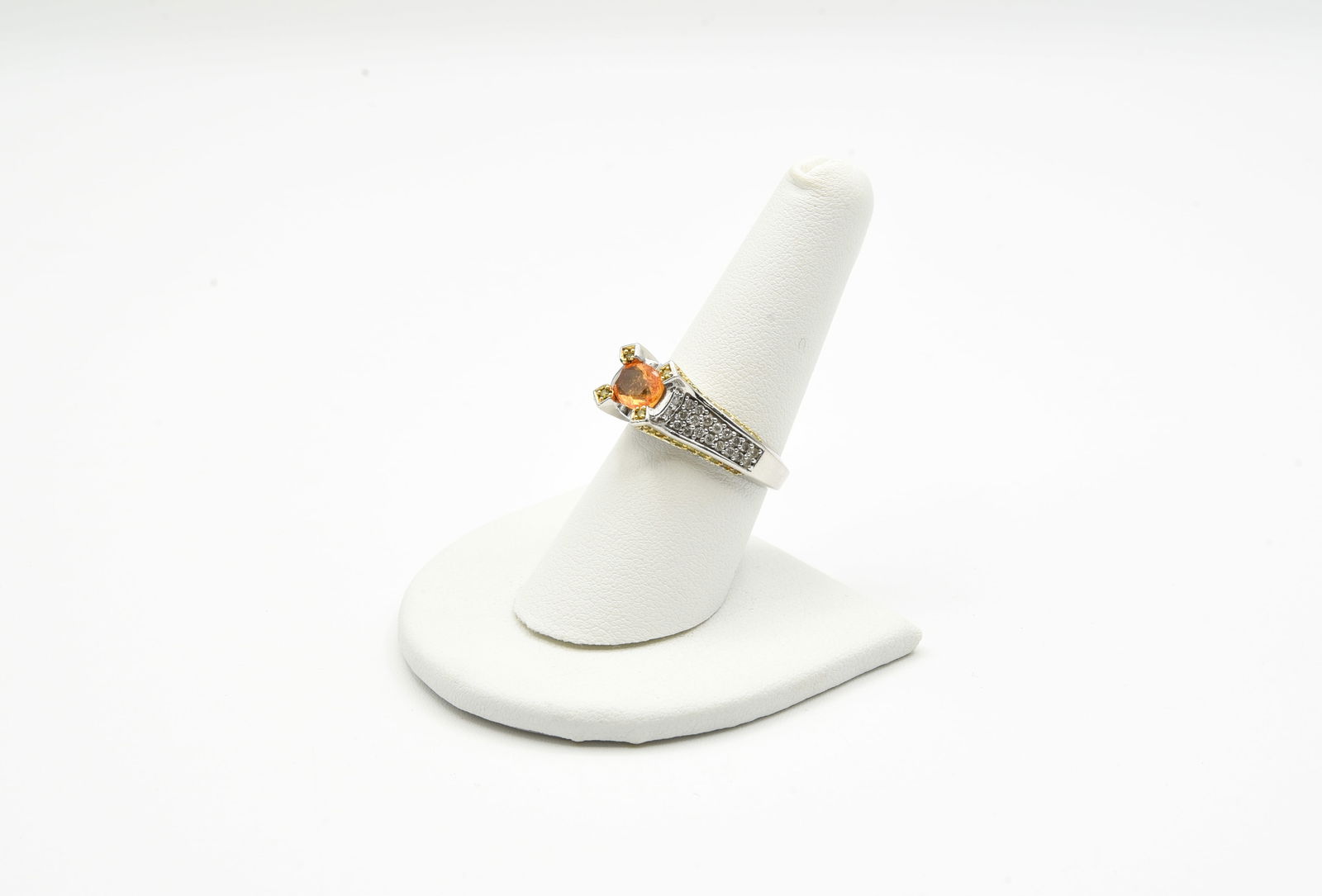 14kt White Gold Ring with Sapphire & 94 Diamonds (1 of 5)