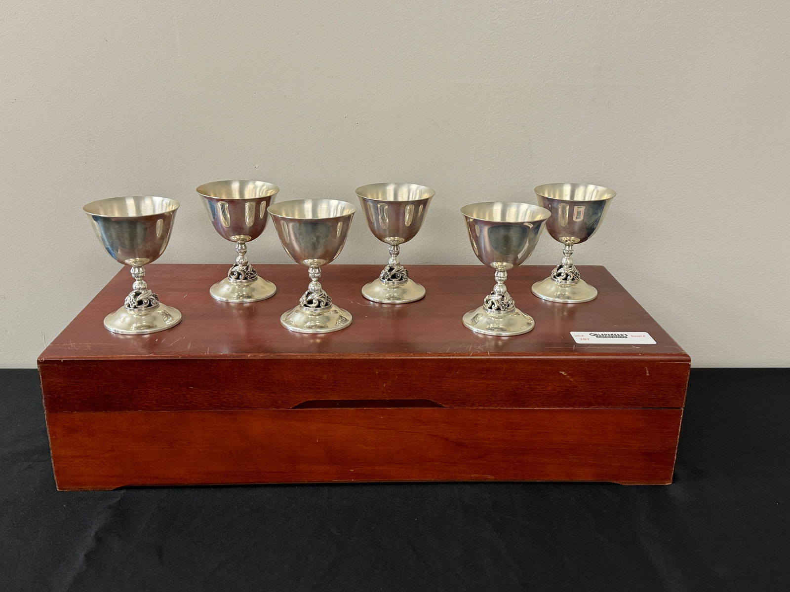 6 Sterling Silver Sherberts in Case - 20.0 Troy oz (1 of 4)