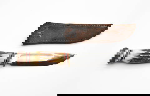 Custom Hunting Knife Made by Robert J Young: Robert Young was a former knife maker at the Marbles Factory in the 1950's. 9 1/4" long.