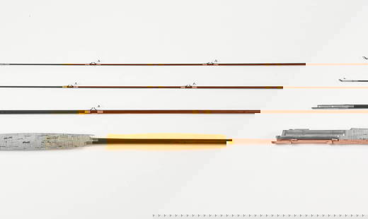 7 1/2' Goodwin Granger Fly Rod: This 3/2 trout rod has been refurbished and is now in excellent condition. With screw up-locking reel seat, steel snake guides, and "Pat. Apr. 12 1938 Pat. No. 2.114.107 Goodwin Granger Company Denver