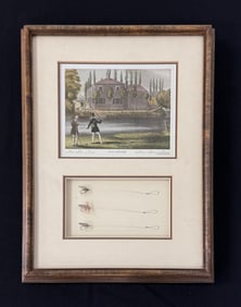 Framed Wm. Mills & Son Fly Display
