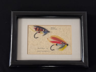 Framed "Catskill John" Bonasera Salmon Flies