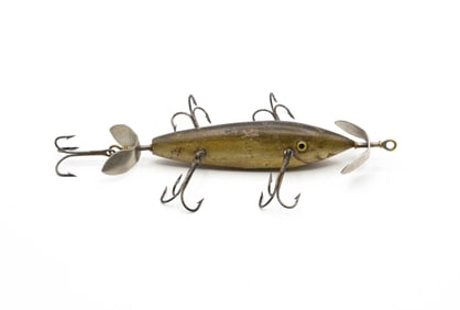 Early F.C. Woods Expert Wooden Minnow