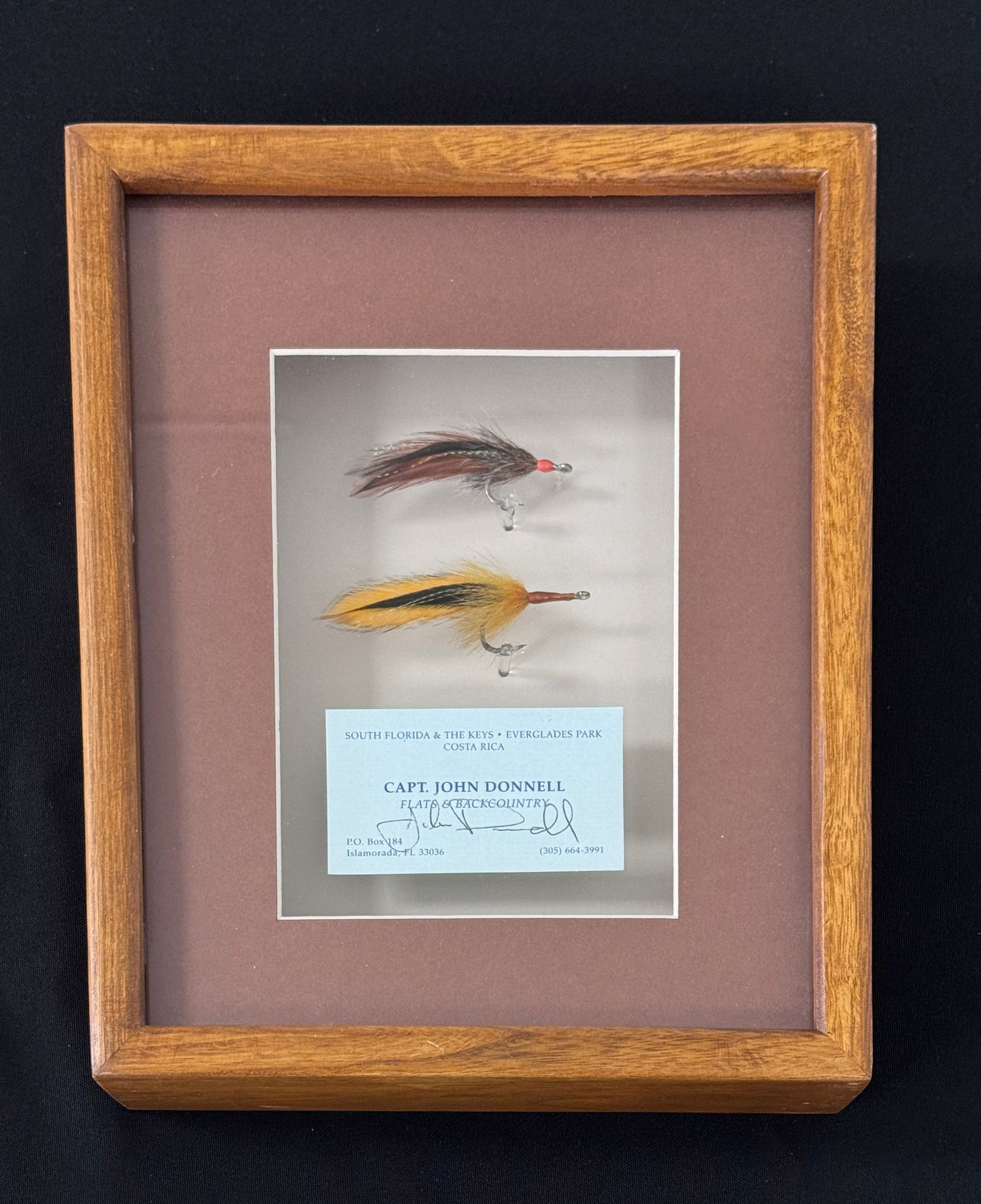Framed Capt. John Donnell Tarpon Flies (1 of 2)