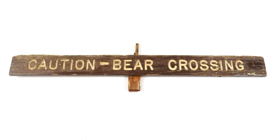 Vintage Fred Bear Wooden Sign