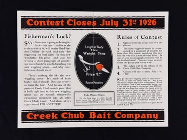 1926 Creek Chub Contest Circular