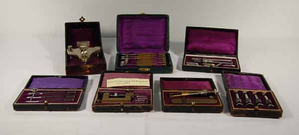 Watchmaker & Jewelers Tools: with original boxes. Provenance: from an estate in Middlebury, VT along with a collection of clock, watchmakers and jewelers tools; numerous pocket watches & parts; early pocketwatch books & catalogs;