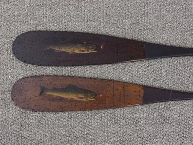 Pair of Miniature Paddles with Hand Painted Trout
