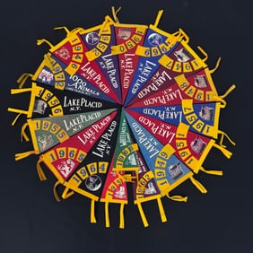 Collection of 17 Adirondack Felt Pennants