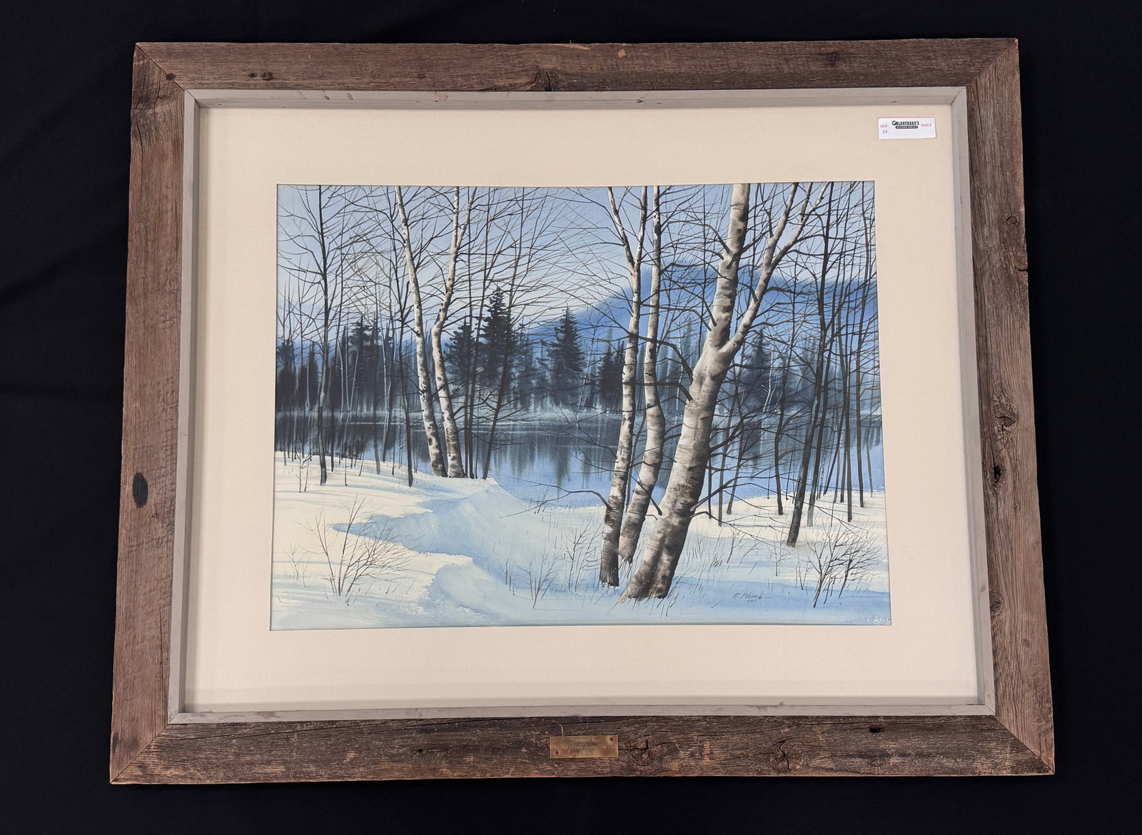 Robert Plumb Original Watercolor "Winter Birch" (1 of 4)