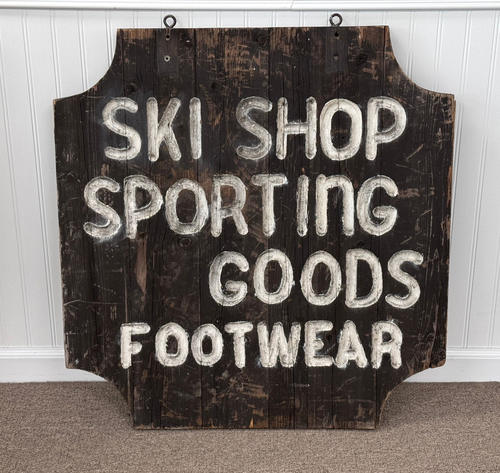 Ski Shop Sporting Goods Footwear Wooden Sign (1 of 2)