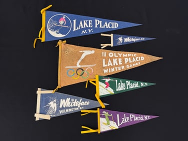 Adirondack Lake Placid & Olympic Skiing Pennants