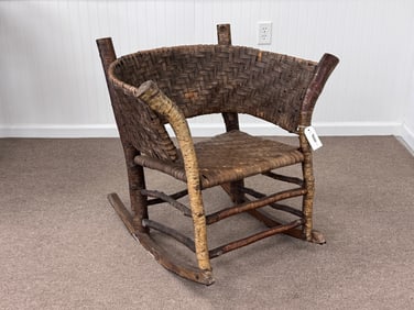 Lee Fountain Adirondack Yellow Birch Arm Rocker