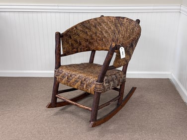 Old Hickory Arm Rocker with Branded Signature