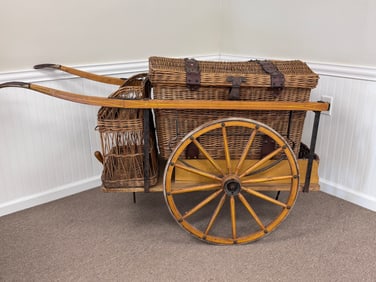 Vintage Wicker Picnic Cart