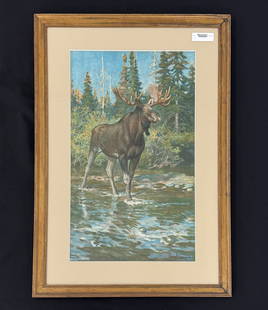Philip Goodwin "Answering the Call" Illustration: nicely framed and matted. Copyright L.C. Chase & Co. 24" x 34.5"