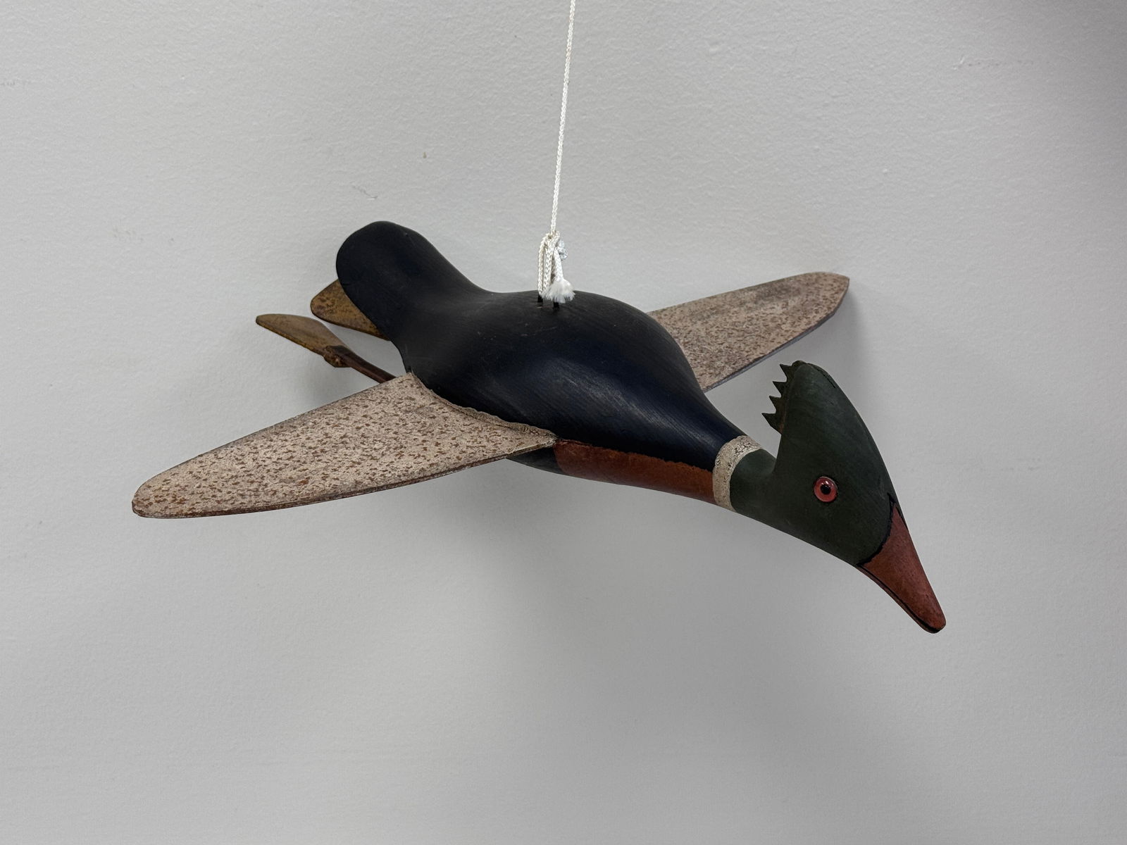 Folk Art Carved and Painted Flying Merganser (1 of 3)
