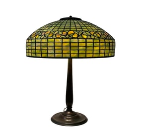 Tiffany Studios 18" Swirling Lemon Leaf Table Lamp