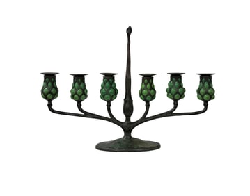 Rare Tiffany Studios Bronze Candelabra