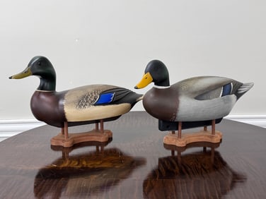 2 Drake Mallard Duck Decoys