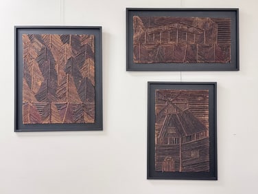 3 Pictorial Mosaic Twig Panels