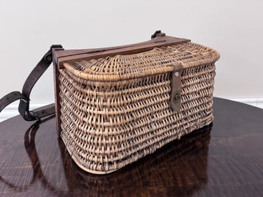 Early 20th Century Woven Fishing Creel