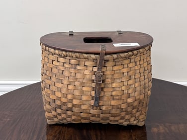 Center Hole Basket Weave Fishing Creel