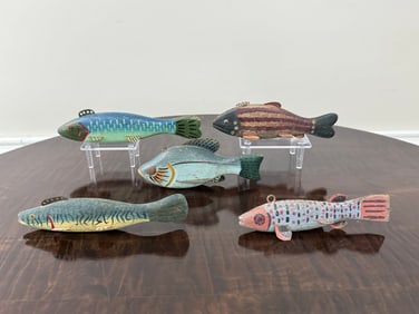 5 Carved & Painted Ice Fishing Decoys