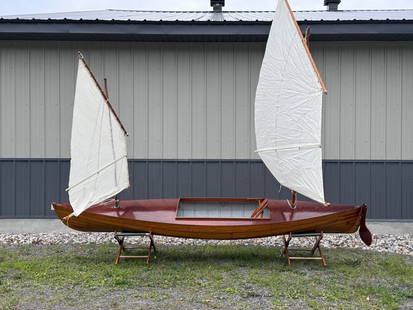 Lapstrake Decked 12' Sailing Canoe "Pea Pod": includes: 2 sails and rudder. 28" wide.