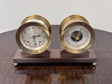 Chelsea Brass Ships Clock & Barometer Set