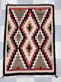 Navajo Rug with Geometric Design