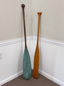 2 Vintage Wooden Canoe Paddles
