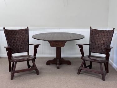 Old Hickory Drop Leaf Table & 2 Chairs