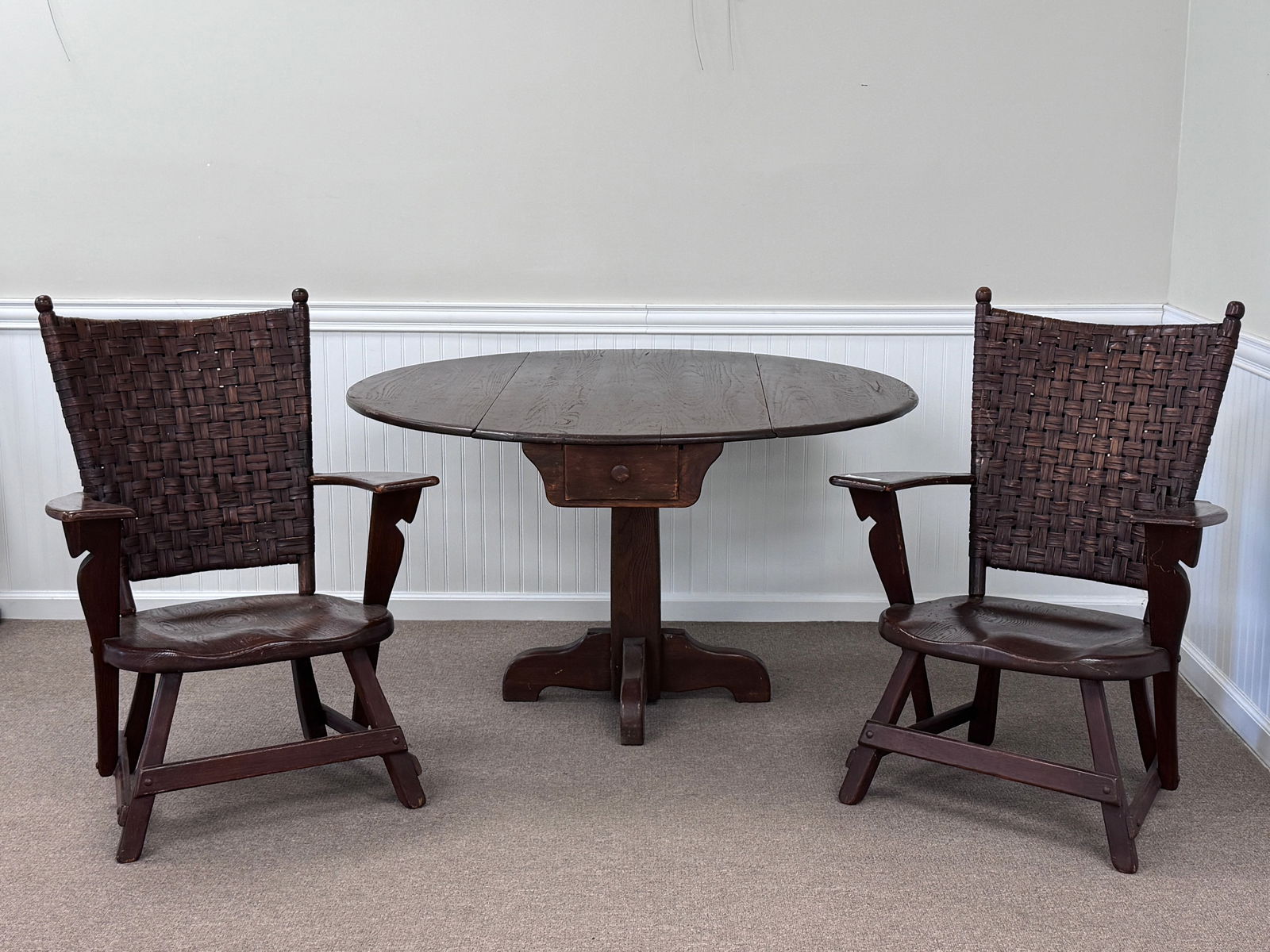 Old Hickory Drop Leaf Table & 2 Chairs (1 of 8)