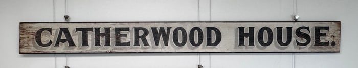 CATHERWOOD HOUSE Painted Wooden Sign