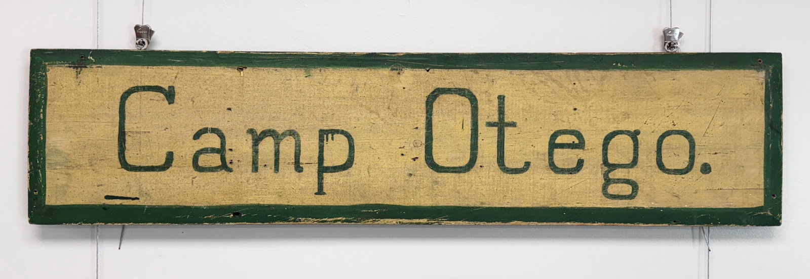 Camp Otego Painted Wooden Sign: single sided. 10" x 42.5"